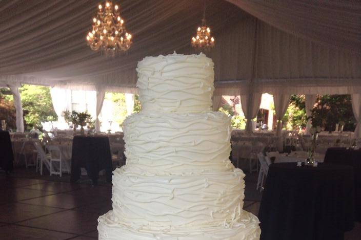 Five tier wedding cake