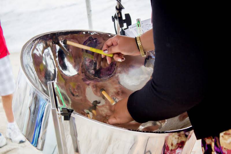 Beach wedding with the steel pan