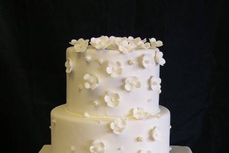 All white wedding cake