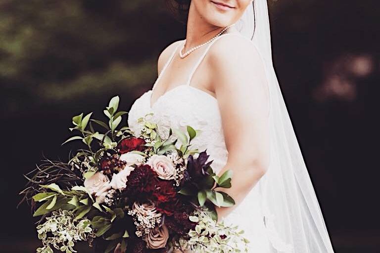 Bride with bouquet