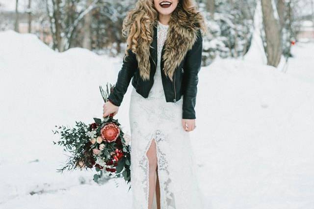 Bride in the snow
