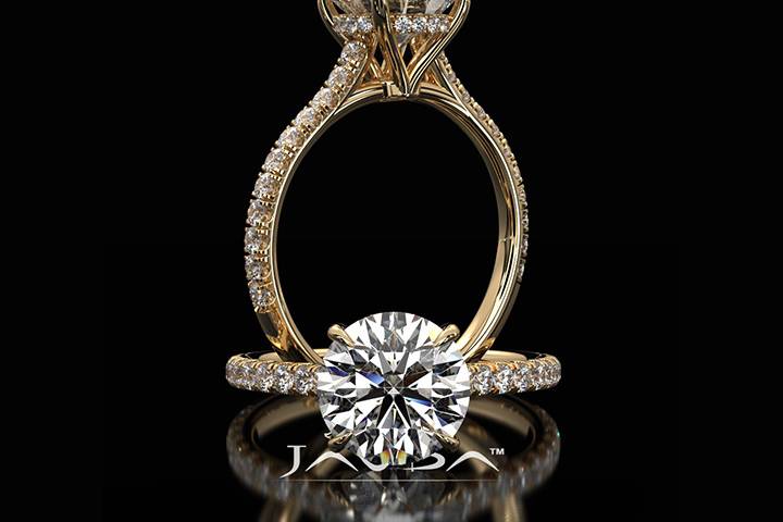 Cathedral Halo Diamond Ring
