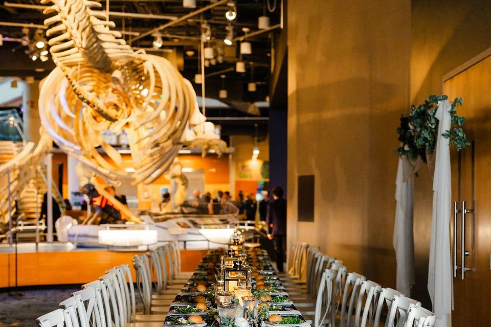 Long banquet table setup NRC