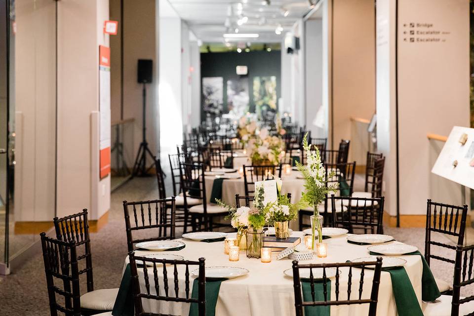 Reception tables at the Museum