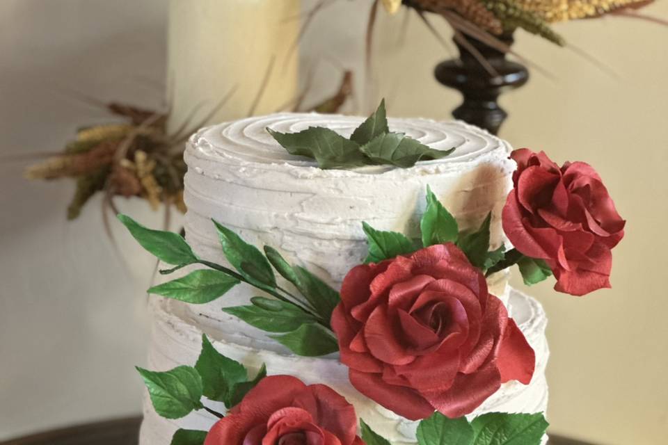 Red Velvet Cake with Red Roses