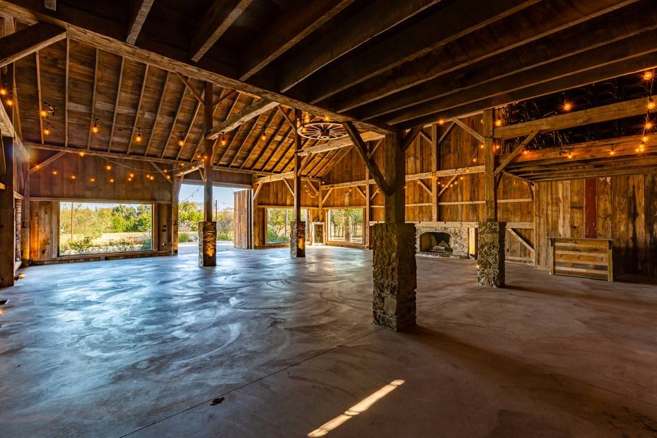 Inside the barn