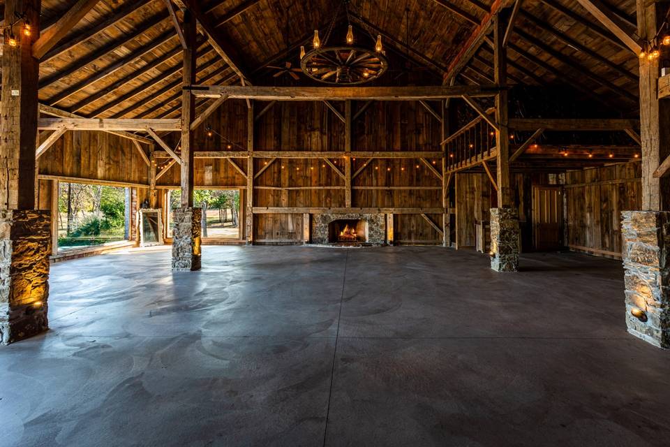 Inside the barn