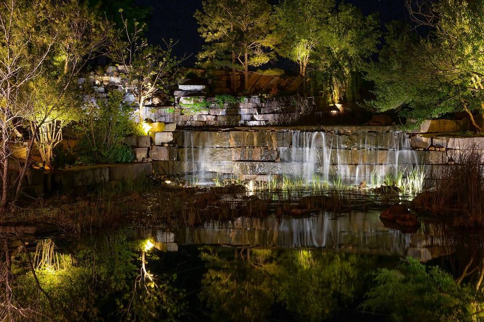 Custom waterfall lighting options