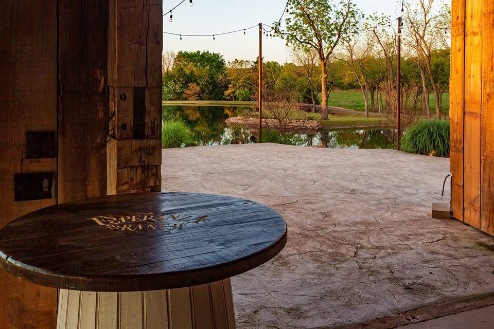 Bistro Table and Barn Patio