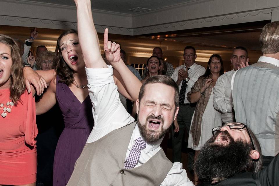 Groom having a blast!