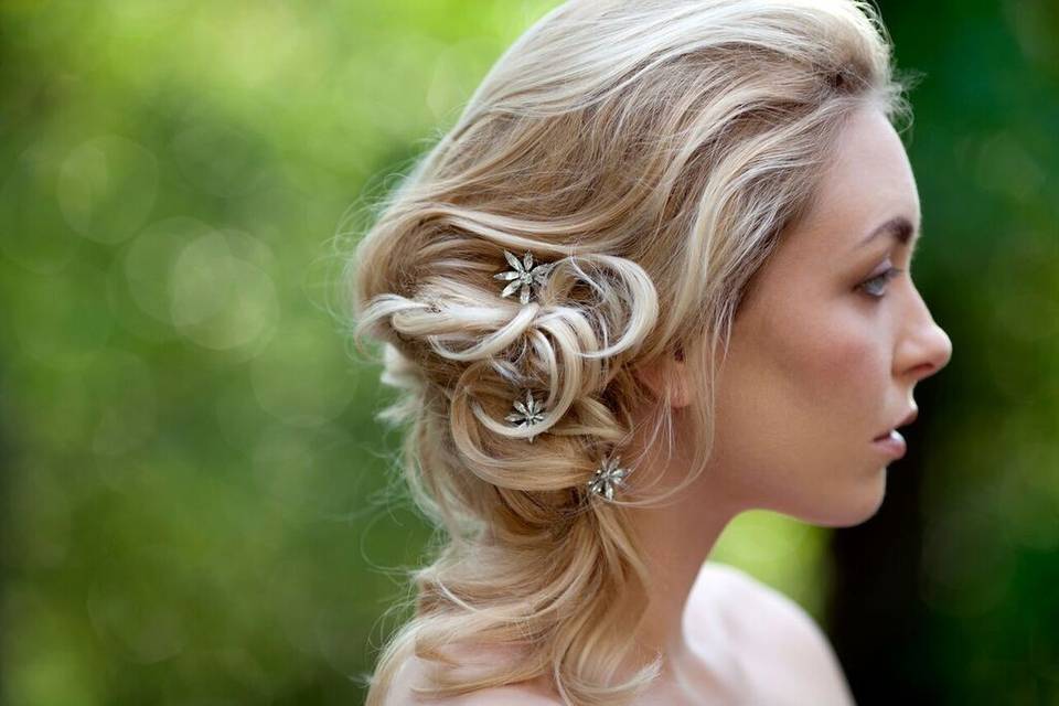 Messy low updo