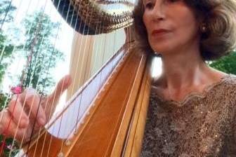 Harpist playing