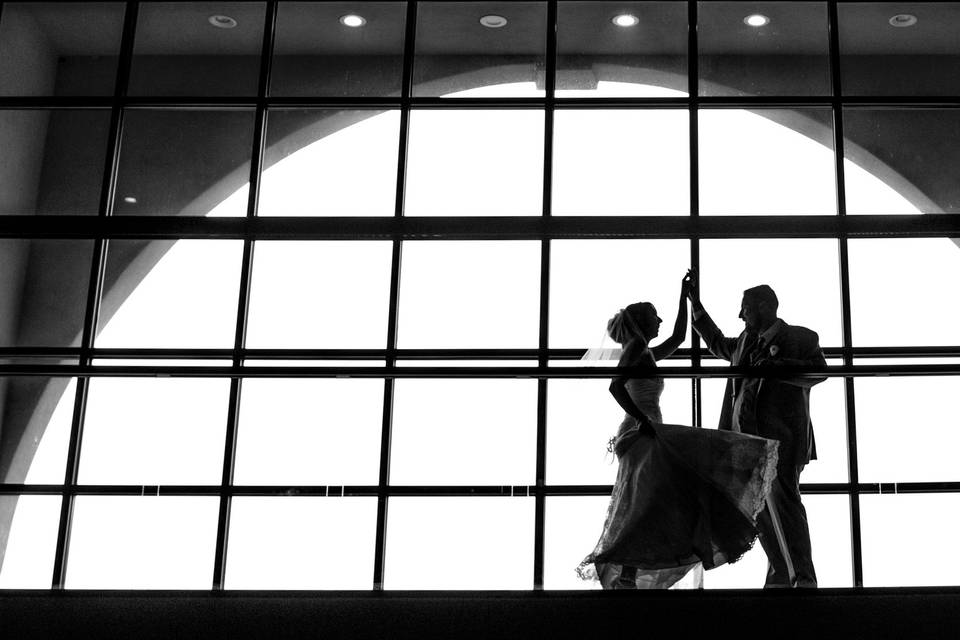 Silhouette Bride and Groom
