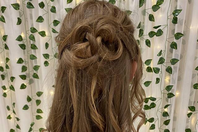Half up with a knot bun
