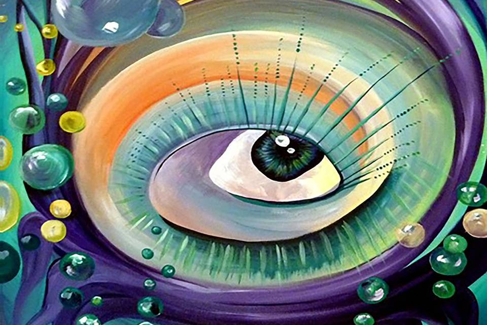 Surrealistic eye dreamscape