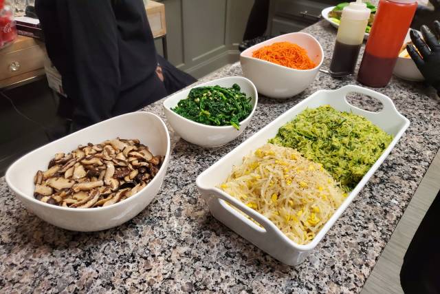 Bibimbap food stations