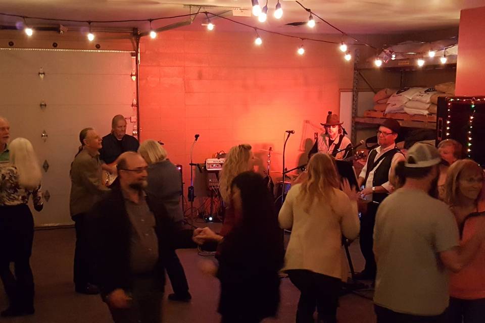 Another of my artists performing at a brewery event in the brewing room of a local brewery.They have also performed at several wedding receptions and play great dance music..