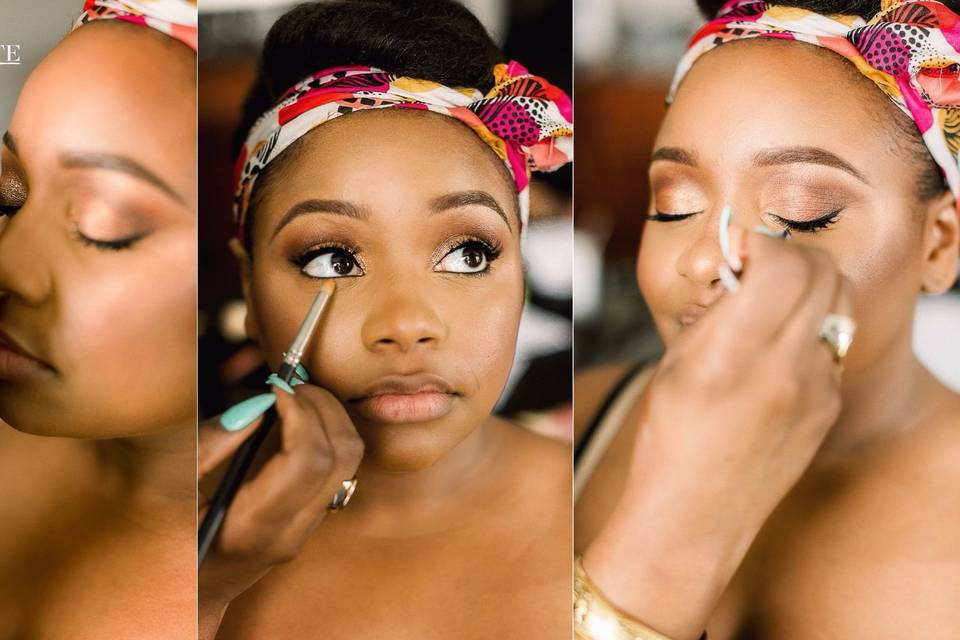 Soft glam bridal makeup