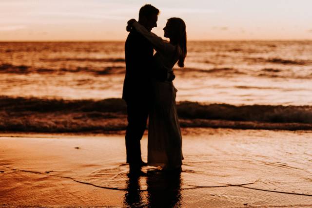Wedding day on lake michigan