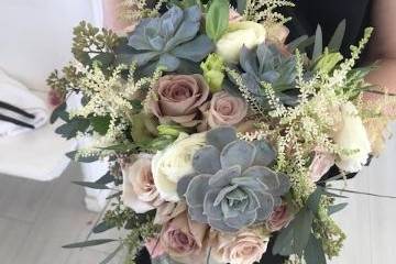 Bridal bouquet with succulents