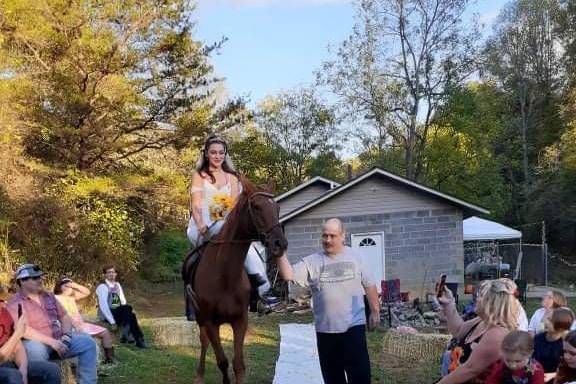 Bride on horseback !