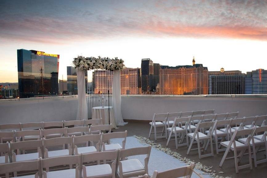 Rooftop wedding setup