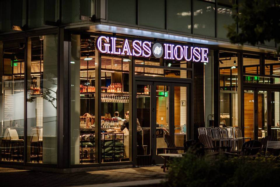 Glass House at Night
