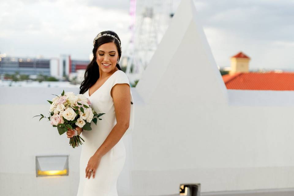 Bride in Sky Terrace
