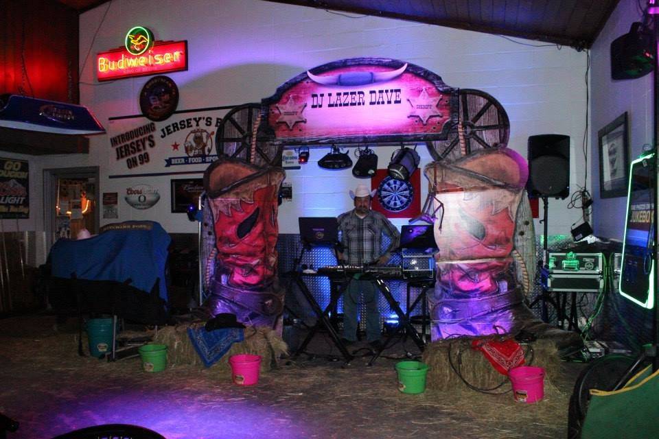 We love doing themed parties.   We even provide the decor...here is a C&W Party setup.    We can even get personalized event signs for you.