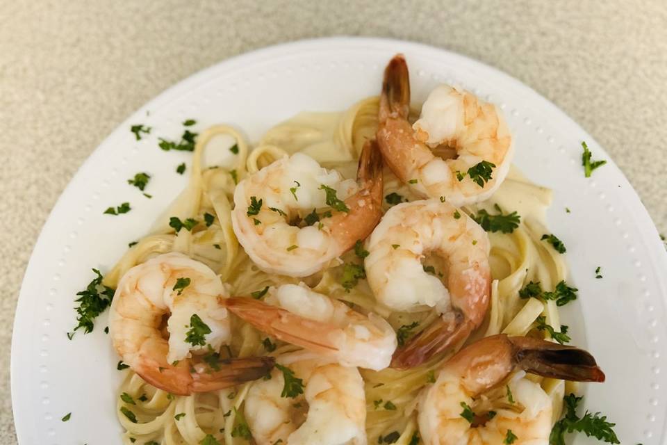 Jumbo Shrimp Scampi Alfredo