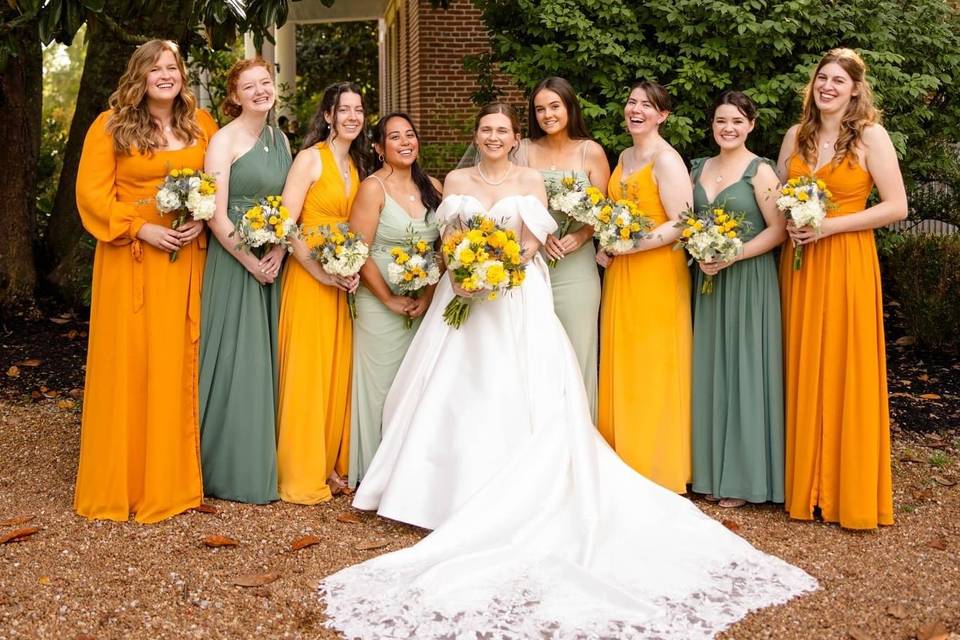 Bailey's colorful bridesmaids!