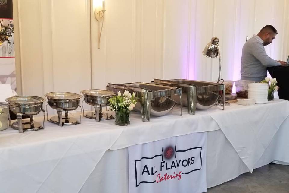 Catering buffet table