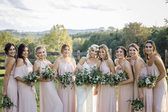 Bride with bridesmaids