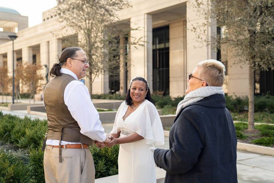 Fun office elopement