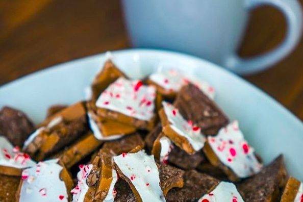 Peppermint Crunch Toffee, as featured by The Hungry Duchess.