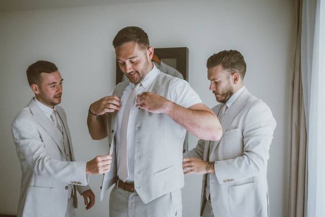 The boys help