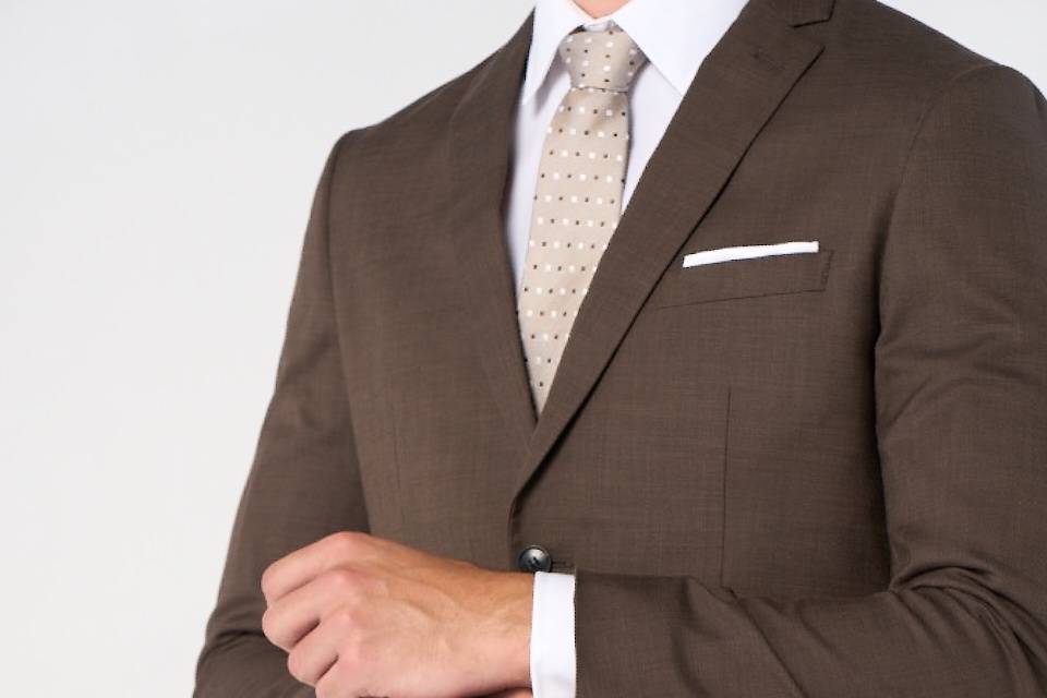 Brown Shark Skin Suit