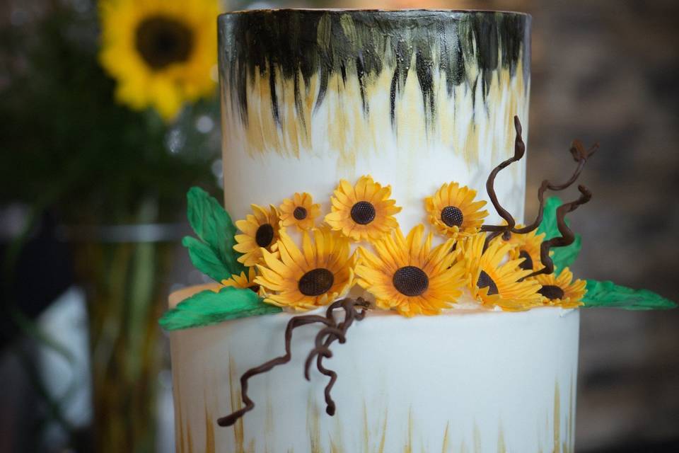 Sunflower theme cake