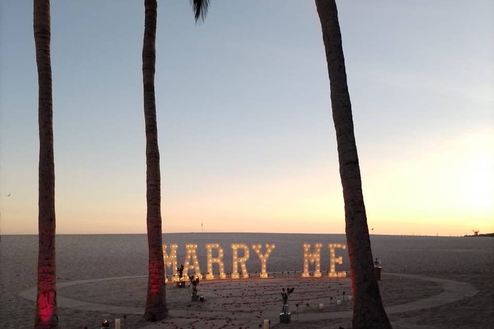 Bridal proposal in sunset!