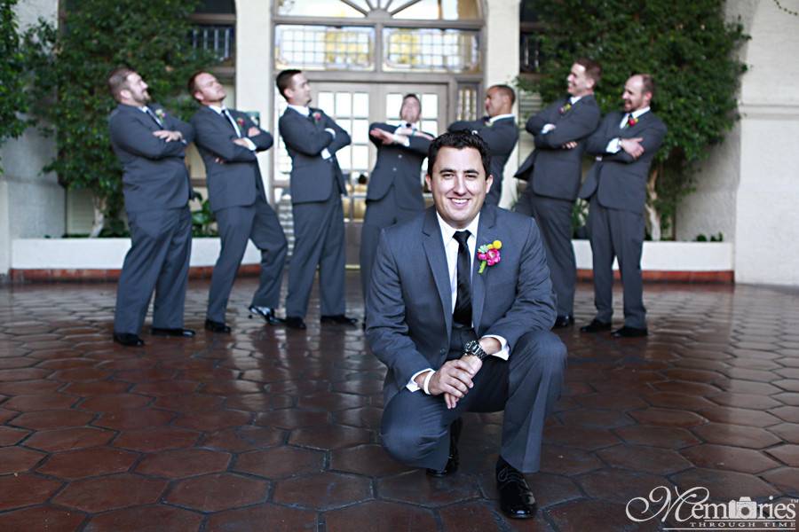 The groom with his groomsmen