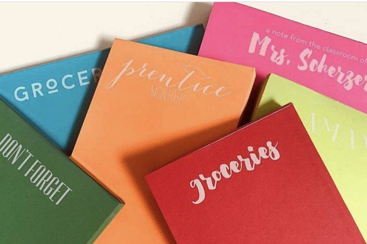 Vibrant note pads