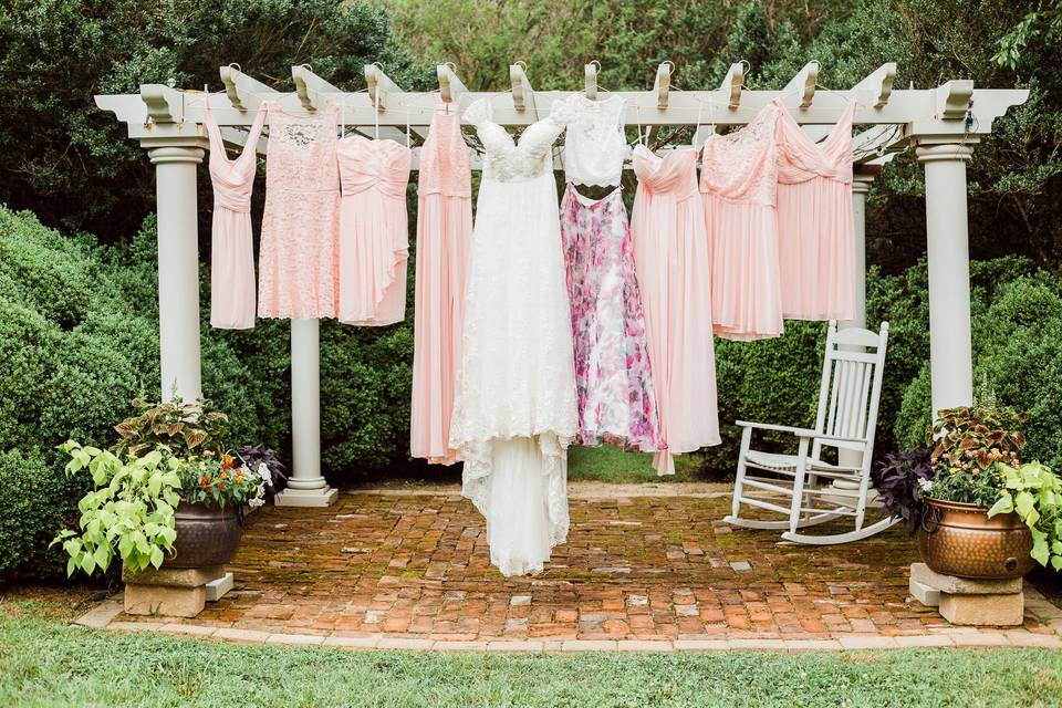 Hanging dresses