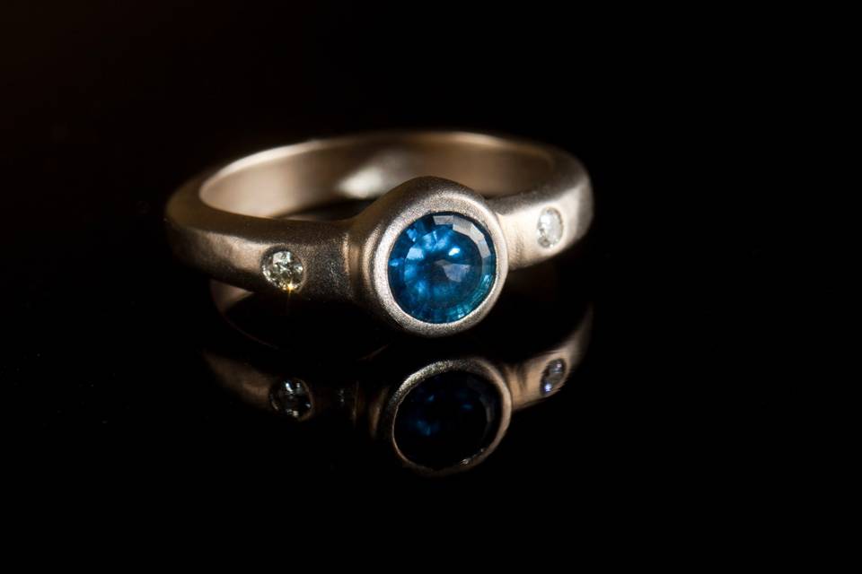 Custom sapphire engagement