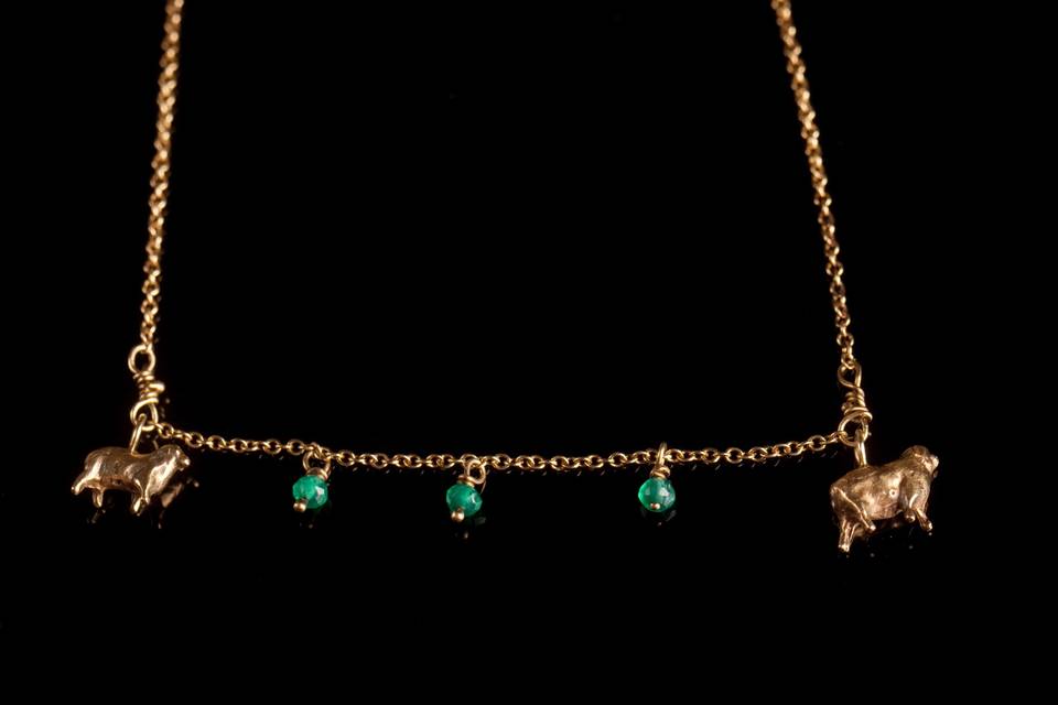 Custom Sheep Emerald Necklace