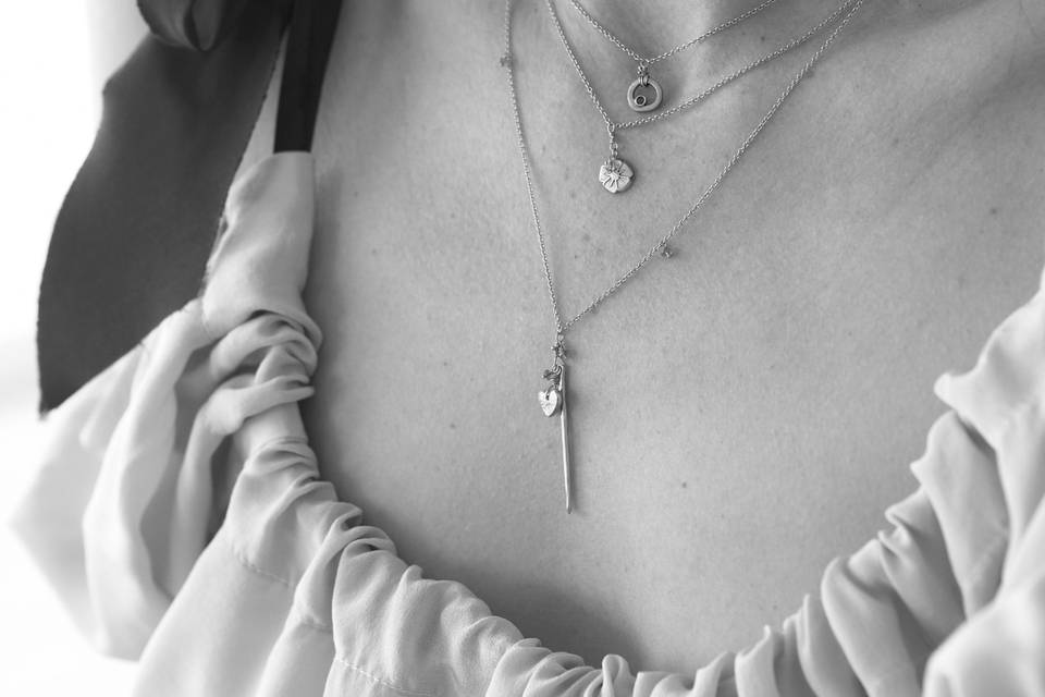Layered dainty necklaces