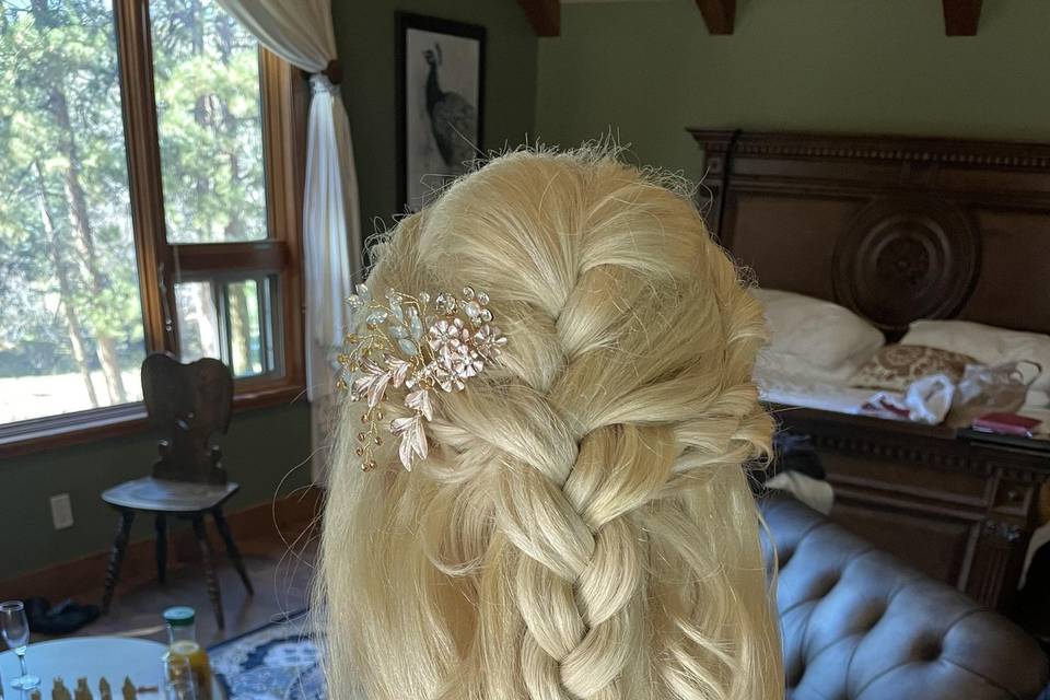 Bridal Hair Half Up w Braid