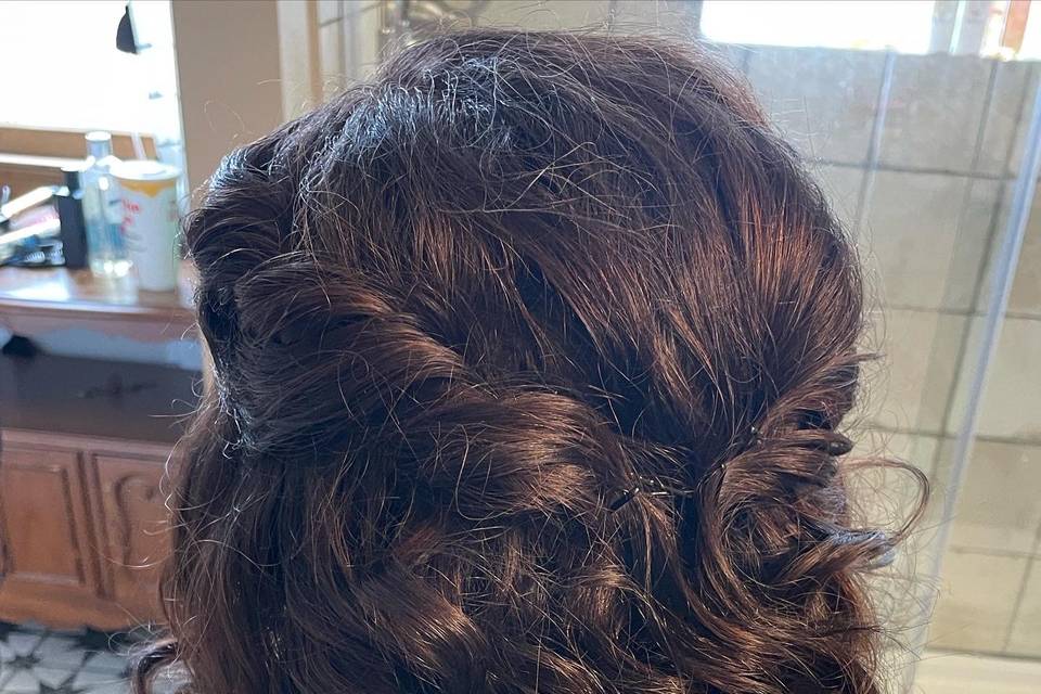 Bridal Half Up with Curls