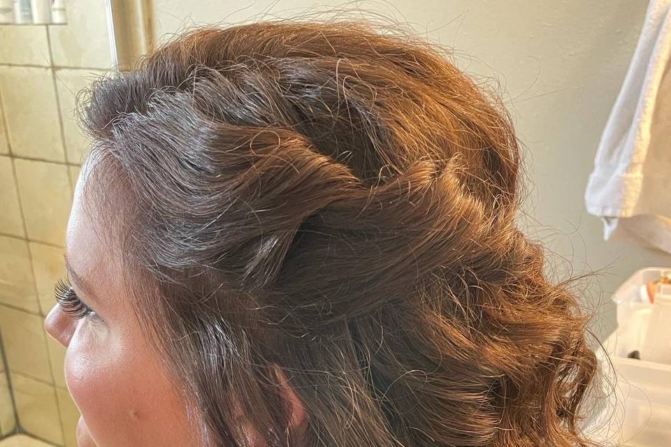 Bridal Half Up with Curls
