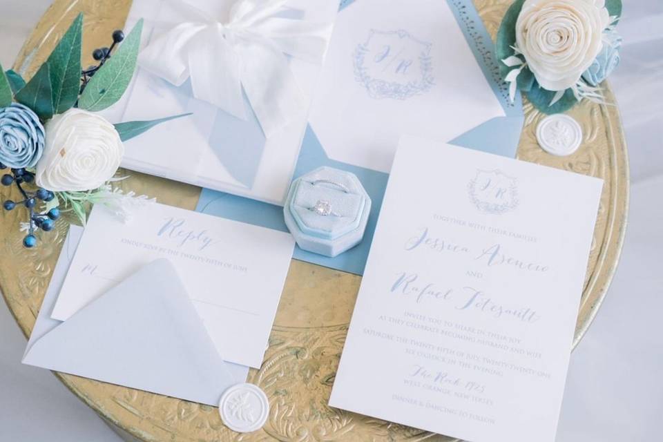 Dusty Blue Invitation Suite