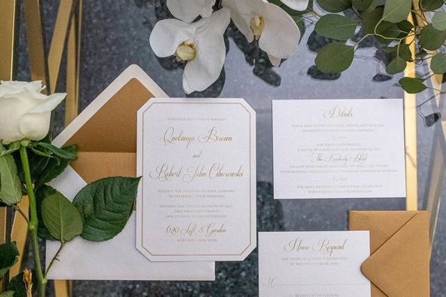 Elegant Gold + Ivory Invite